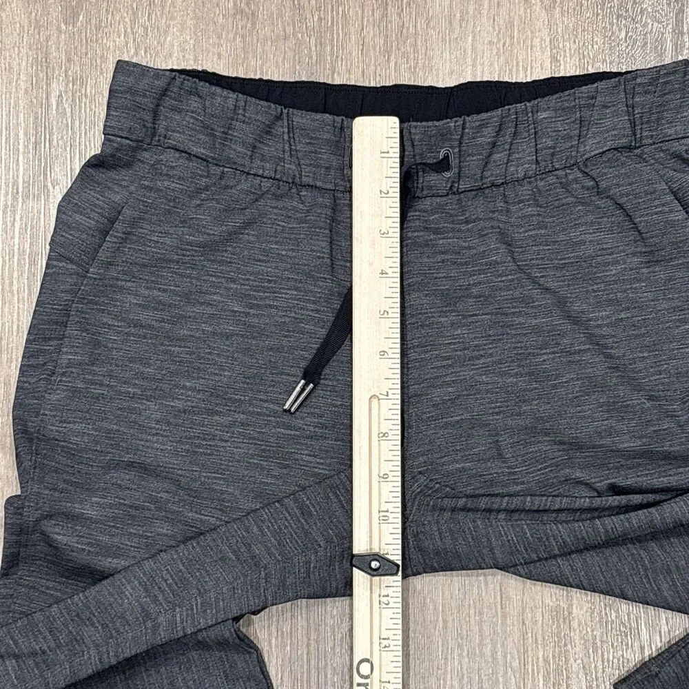 Lululemon On The Fly Pant Womens 6 Gray Heathered Black Pockets